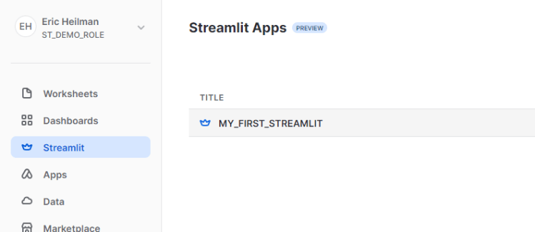 Snowflake: Native Streamlit App – Eric Heilman